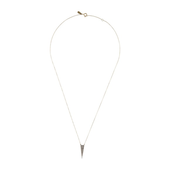 ADINA REYTER 14k gold Long Solid Pavé Triangle Pendant Necklace - Picture 2 of 4